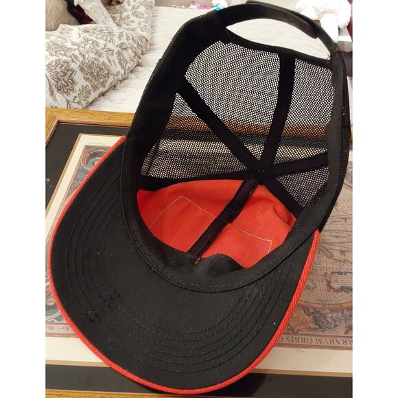 Vintage Orange & Black Snapback Trucker Hat Structural Steel Services Mesh Back - Picture 6 of 6